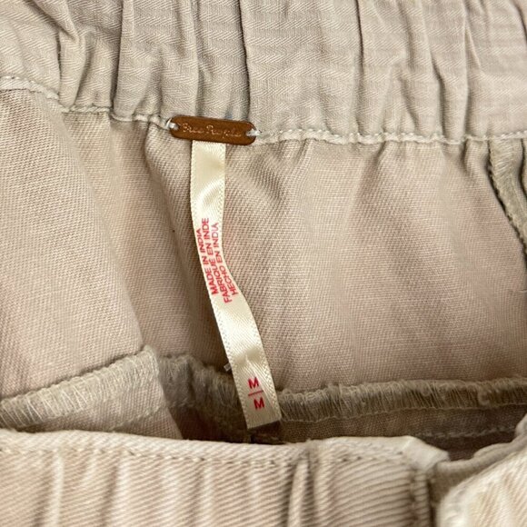 FREE PEOPLE After Love Roll Cuff Wide Leg Pants in Sandshell Size Medium - Picture 6 of 13